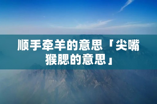 顺手牵羊的意思「尖嘴猴腮的意思」