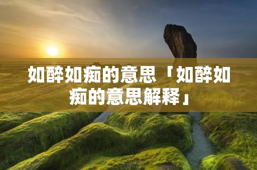 如醉如痴的意思「如醉如痴的意思解释」