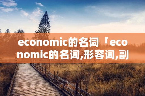 economic的名词「economic的名词,形容词,副词」