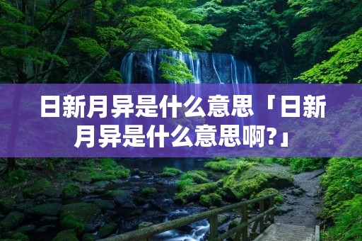 日新月异是什么意思「日新月异是什么意思啊?」