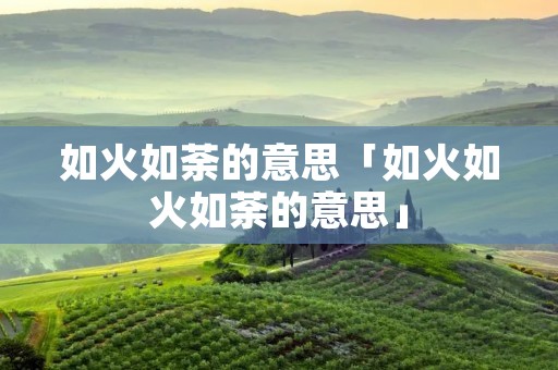 如火如荼的意思「如火如火如荼的意思」