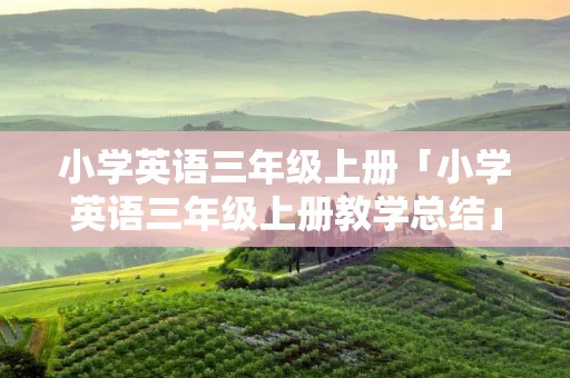 小学英语三年级上册「小学英语三年级上册教学总结」 小学英语三年级上册「小学英语三年级上册教学总结」