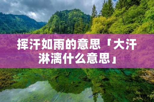 挥汗如雨的意思「大汗淋漓什么意思」