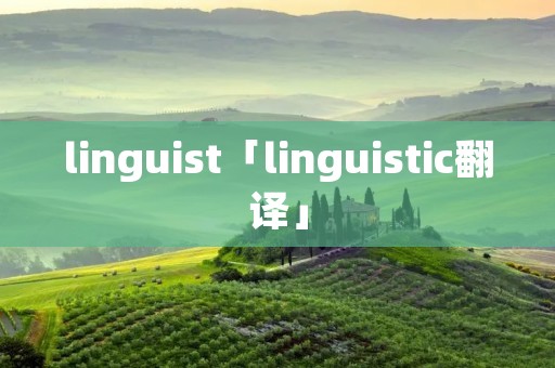 linguist「linguistic翻译」