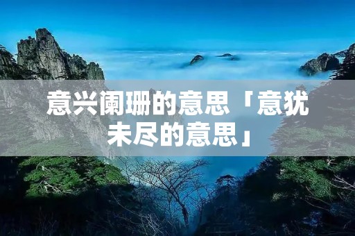 意兴阑珊的意思「意犹未尽的意思」