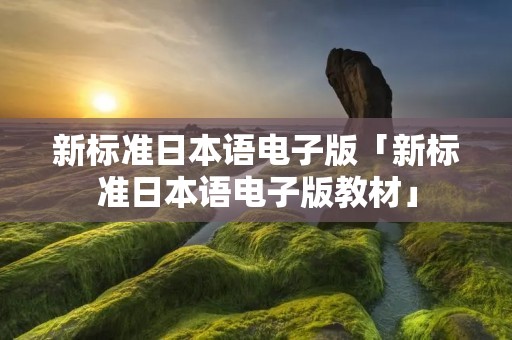 新标准日本语电子版「新标准日本语电子版教材」 新标准日本语电子版「新标准日本语电子版教材」