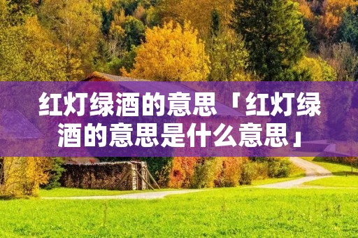 红灯绿酒的意思「红灯绿酒的意思是什么意思」