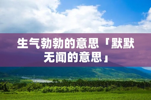 生气勃勃的意思「默默无闻的意思」 生气勃勃的意思「默默无闻的意思」