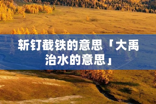 斩钉截铁的意思「大禹治水的意思」