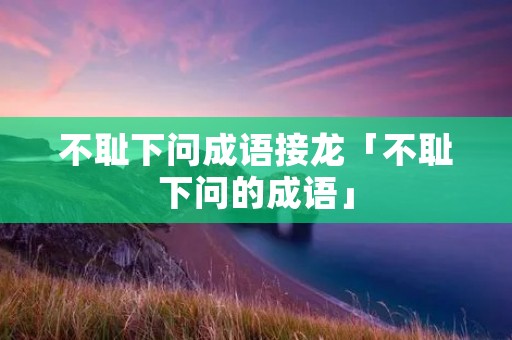 不耻下问成语接龙「不耻下问的成语」