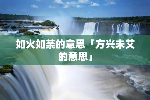 如火如荼的意思「方兴未艾的意思」