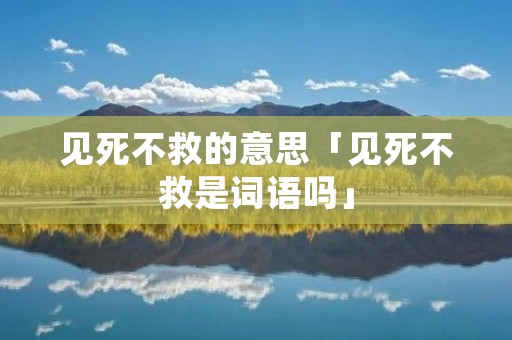 见死不救的意思「见死不救是词语吗」