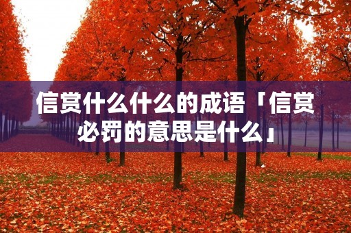信赏什么什么的成语「信赏必罚的意思是什么」