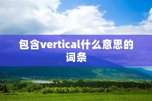 包含vertical什么意思的词条