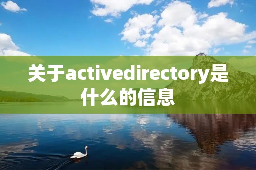 关于activedirectory是什么的信息