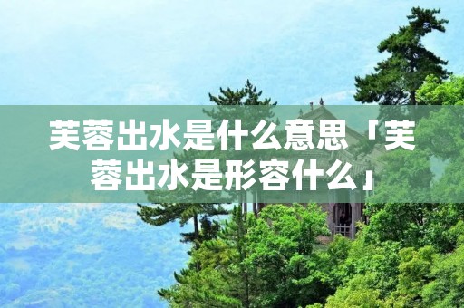 芙蓉出水是什么意思「芙蓉出水是形容什么」