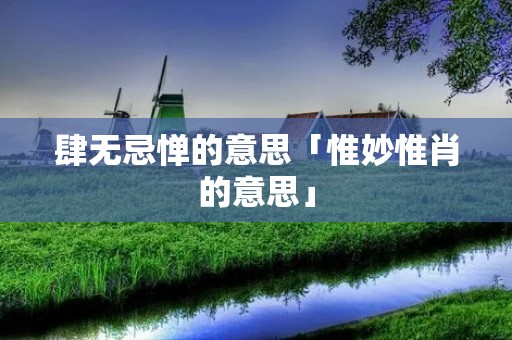 肆无忌惮的意思「惟妙惟肖的意思」