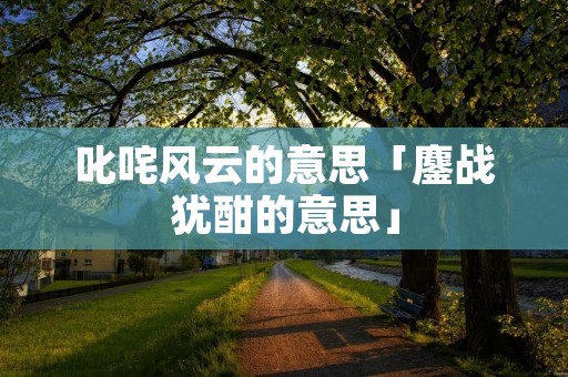 叱咤风云的意思「鏖战犹酣的意思」