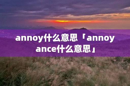 annoy什么意思「annoyance什么意思」