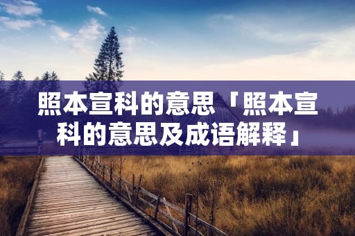 照本宣科的意思「照本宣科的意思及成语解释」