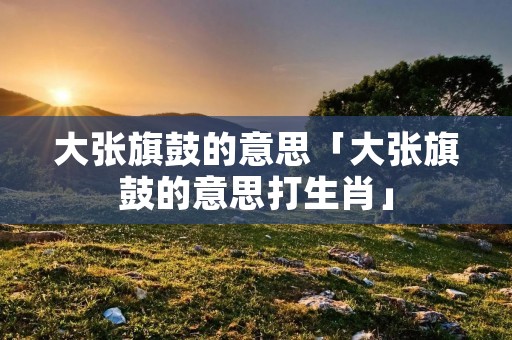 大张旗鼓的意思「大张旗鼓的意思打生肖」