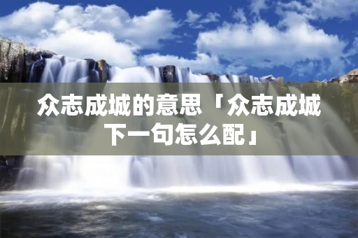 众志成城的意思「众志成城下一句怎么配」