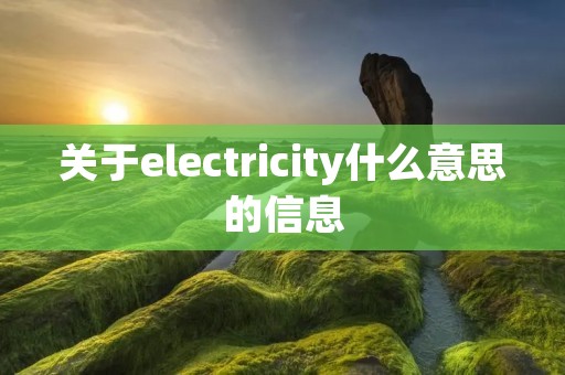 关于electricity什么意思的信息 关于electricity什么意思的信息