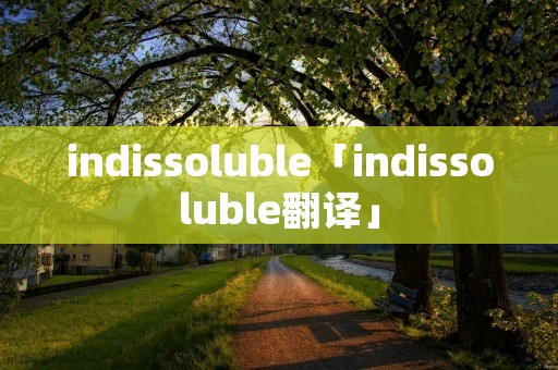 indissoluble「indissoluble翻译」