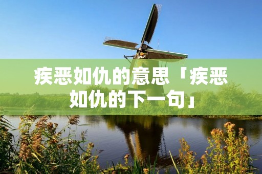 疾恶如仇的意思「疾恶如仇的下一句」 疾恶如仇的意思「疾恶如仇的下一句」