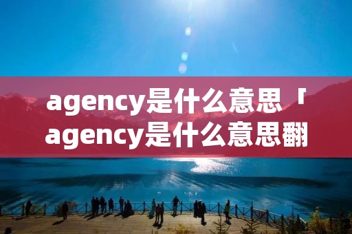 agency是什么意思「agency是什么意思翻译」