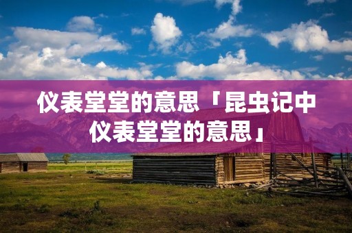 仪表堂堂的意思「昆虫记中仪表堂堂的意思」