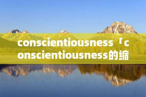 conscientiousness「conscientiousness的缩写」