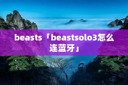 beasts「beastsolo3怎么连蓝牙」 beasts「beastsolo3怎么连蓝牙」