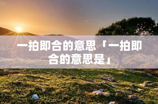 一拍即合的意思「一拍即合的意思是」