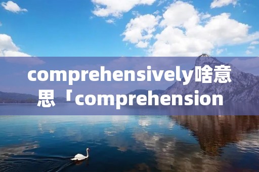comprehensively啥意思「comprehension的意思」