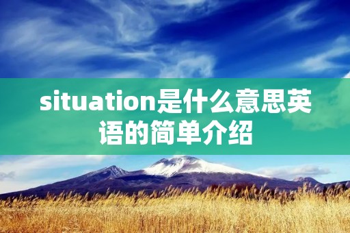 situation是什么意思英语的简单介绍