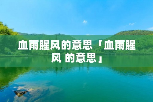 血雨腥风的意思「血雨腥风 的意思」