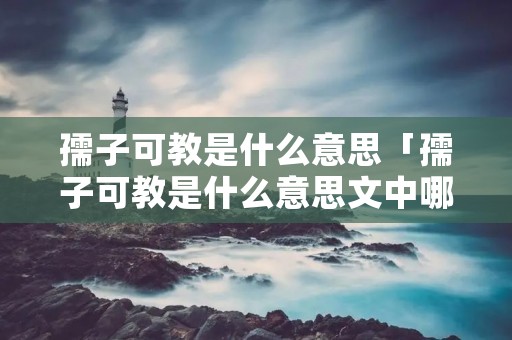孺子可教是什么意思「孺子可教是什么意思文中哪句话解释了孺子可教」