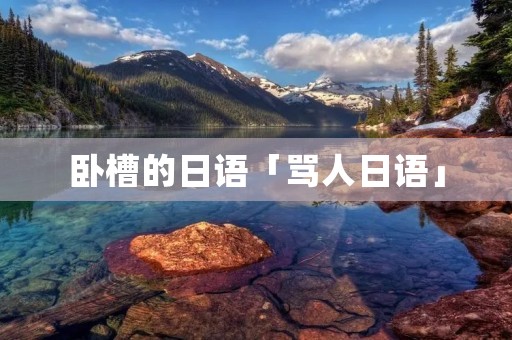 卧槽的日语「骂人日语」