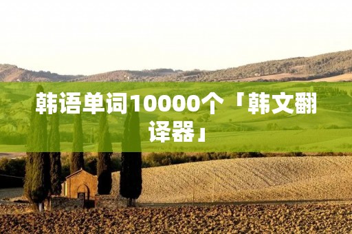 韩语单词10000个「韩文翻译器」