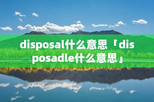 disposal什么意思「disposadle什么意思」 disposal什么意思「disposadle什么意思」