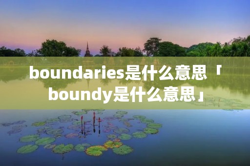 boundaries是什么意思「boundy是什么意思」