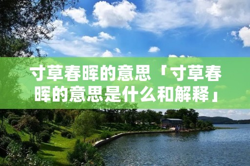 寸草春晖的意思「寸草春晖的意思是什么和解释」