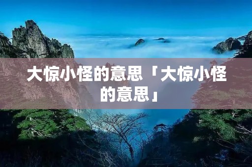 大惊小怪的意思「大惊小怪 的意思」