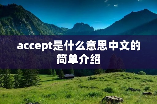 accept是什么意思中文的简单介绍