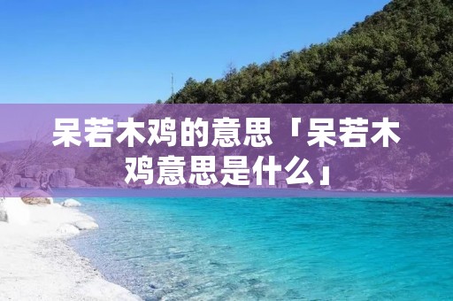 呆若木鸡的意思「呆若木鸡意思是什么」