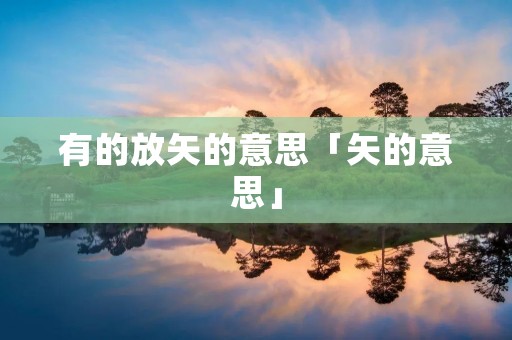 有的放矢的意思「矢的意思」