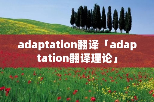 adaptation翻译「adaptation翻译理论」 adaptation翻译「adaptation翻译理论」
