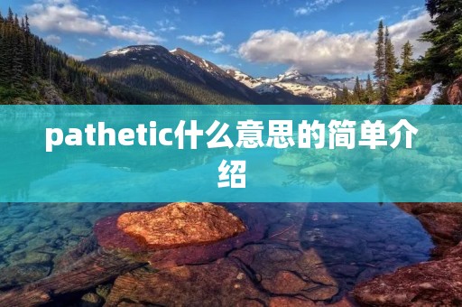 pathetic什么意思的简单介绍 pathetic什么意思的简单介绍