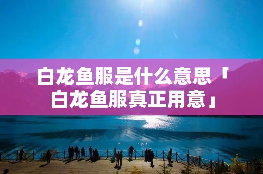 白龙鱼服是什么意思「白龙鱼服真正用意」
